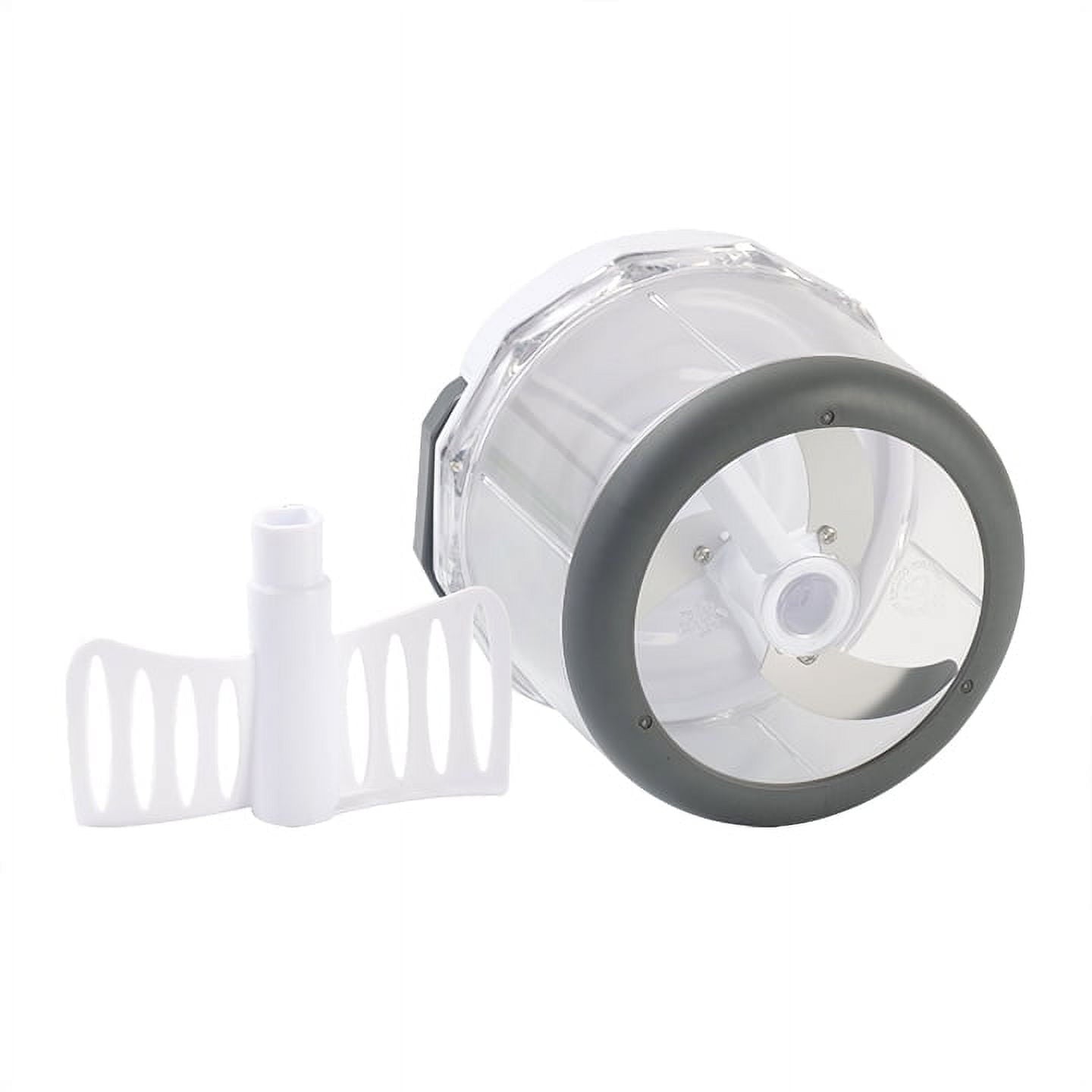 Mainstays 1qt Quick Pull Chopper, BPA free , SS Blades, Food Contact Safe Material , White & Grey, Weight 320g - Image 5